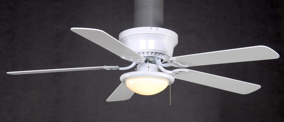 Hampton Bay Hugger 52 inch White Ceiling Fan With Light