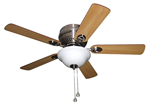 Harbor Breeze Mayfield 44-in Brushed Nickel Flush Mount Ceiling Fan Standard with Ligh Kit