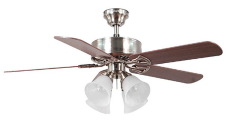 Harbor Breeze Springfield II 52-in Brushed Nickel Downrod or Flush Mount Ceiling Fan with Light Kit