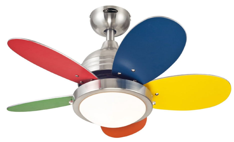 Westinghouse 7247500 Roundabout Two-Light Reversible Five-Blade Indoor Ceiling Fan, 30-Inch, Brushed Nickel Finish with Opal Frosted Glass