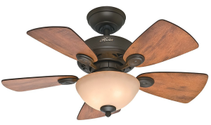 Hunter Fan Company 52090 Watson 34-Inch New Bronze Ceiling Fan with Five Cabin Home:Walnut Blades and a Light Kit