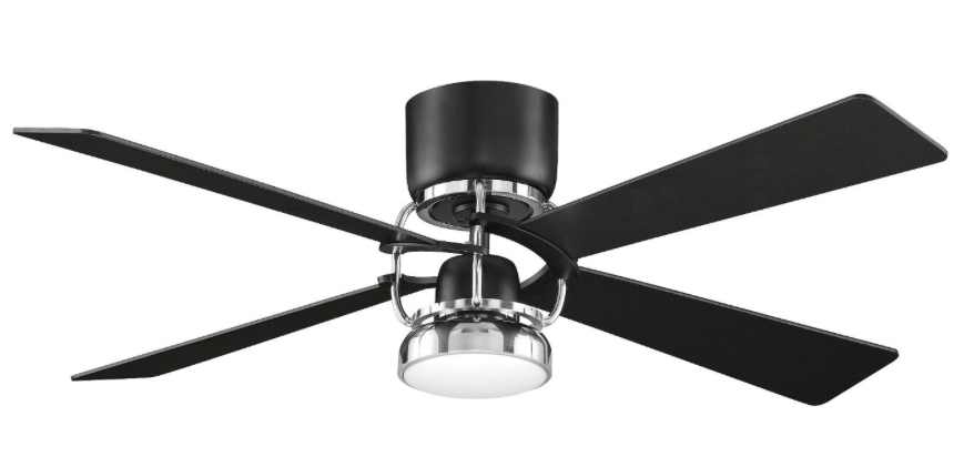 Fanimation FPS6225BL Camview 4 Blade Indoor Ceiling Fan with Light Kit and Remote, 52-Inch, Black