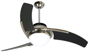 Craftmade JU54PLN Juna 54 Inch Ceiling Fan Polished Nickel Motor with Flat Black Blades and Integrated Light Kit