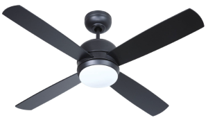 Craftmade MN44FB4 Montreal Flat Black 44 inch Ceiling Fan with Light & Wall and Remote Control