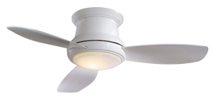 Minka-Aire F518-WH 44-inch Concept II Flush Mount Ceiling Fan, White with White Blades - light on