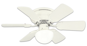 Westinghouse 78108 Petite 6-Blade 30-Inch 3-Speed Hugger-Style Ceiling Fan with Light in white