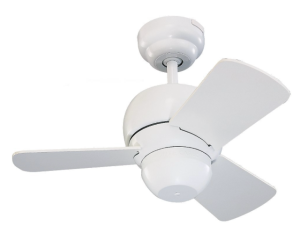 Monte Carlo 3TF24WH Micro 24-Inch 3-Blade, Ceiling Fan Damp Location White Motor Finish and White Blades