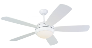 Monte Carlo 5DI52WHD-L Discus 52-Inch 5-Blade Ceiling Fan with Light Kit and White Blades